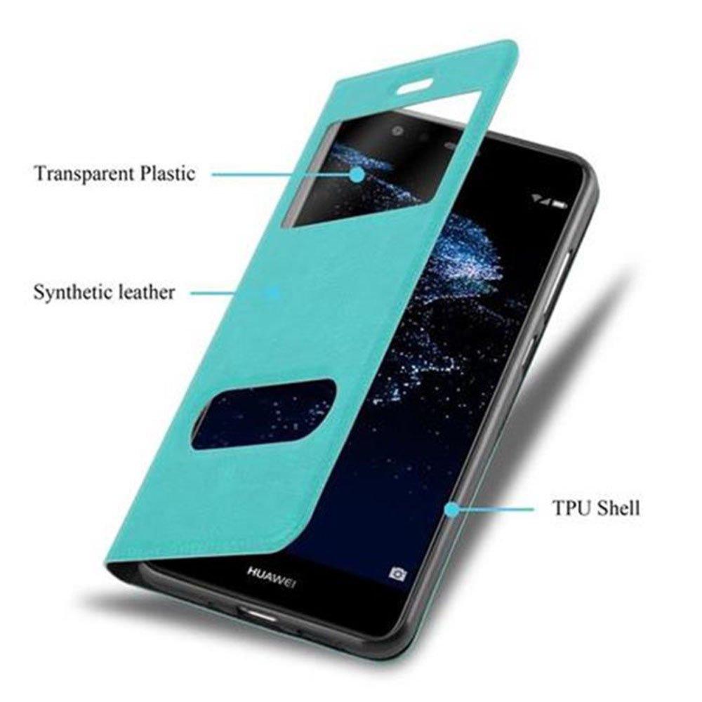 Cadorabo  Housse compatible avec Huawei P10 LITE - Coque de protection avec fermeture magnétique, fonction de support et 2 fenêtres de visualisation 