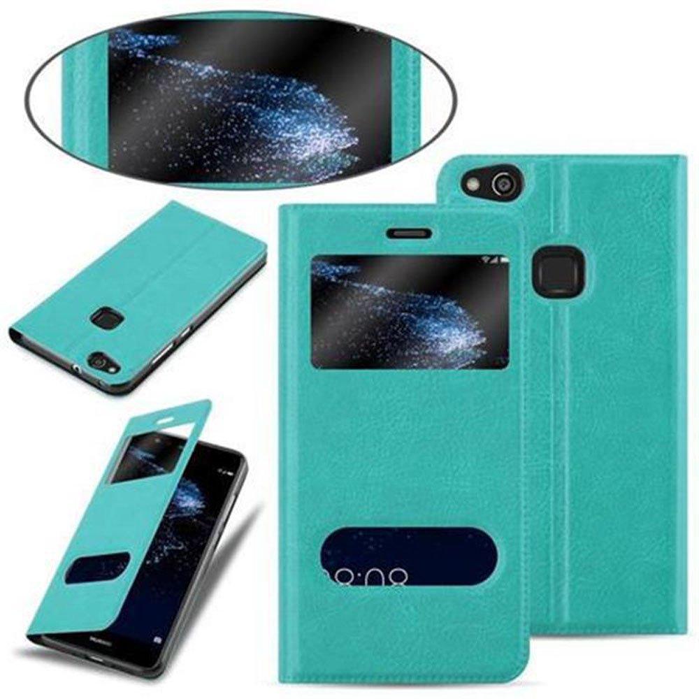 Cadorabo  Housse compatible avec Huawei P10 LITE - Coque de protection avec fermeture magnétique, fonction de support et 2 fenêtres de visualisation 