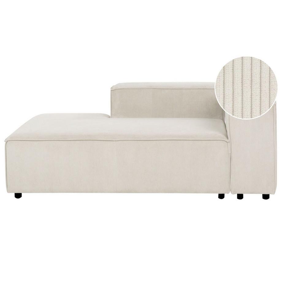 Beliani Chaise longue côté droit en Velours côtelé Moderne ARDAL  