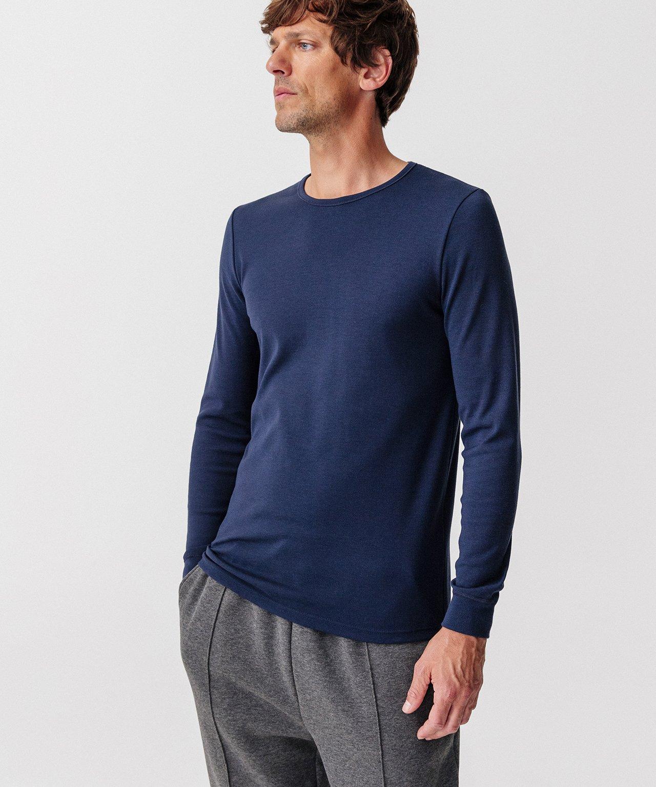 Image of Langärmeliges Shirt, Wärmegrad Medium 3. Herren Blau S