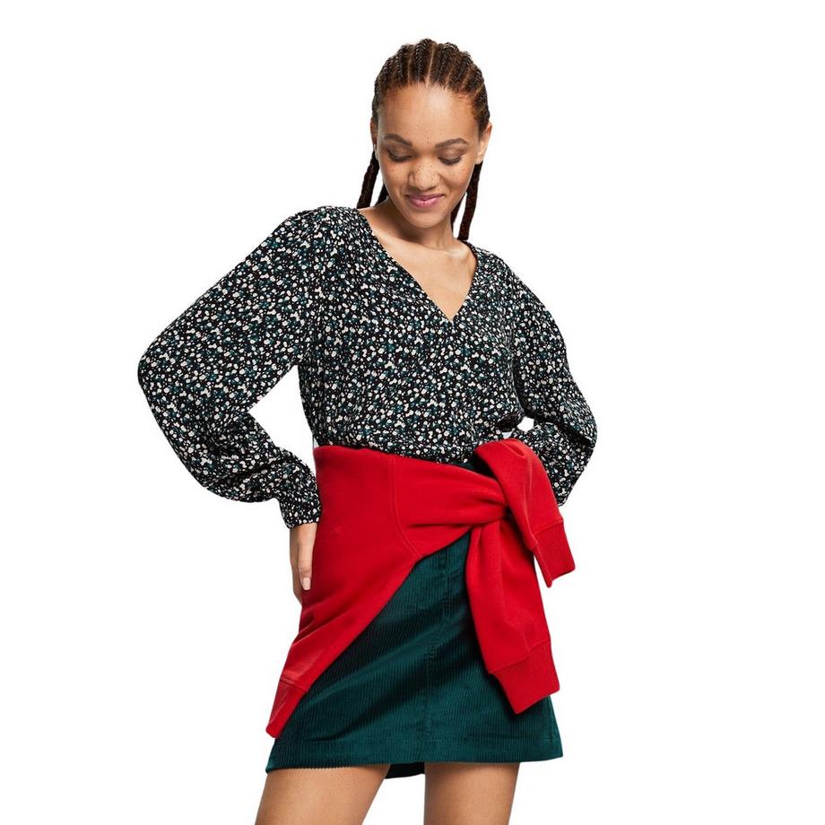 ESPRIT Chemisier à motif abstrait et manches bouffantes  