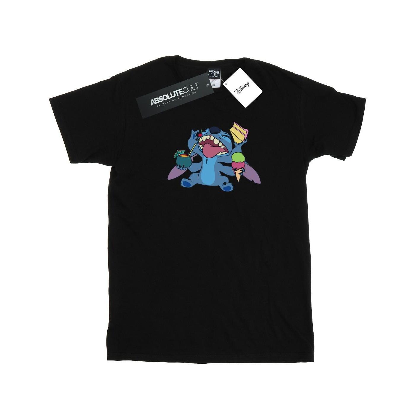 Image of Lilo And Stitch Munchies Tshirt Damen Schwarz XXL