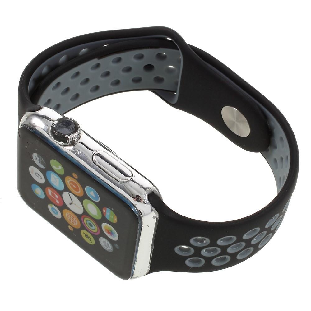 Cover-Discount  Apple Watch 38 / 40mm - Sportarmband Aus Silikon Gelöchert Schwarz 