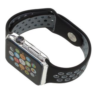 Cover-Discount  Apple Watch 38 / 40mm - Sportarmband Aus Silikon Gelöchert Schwarz 