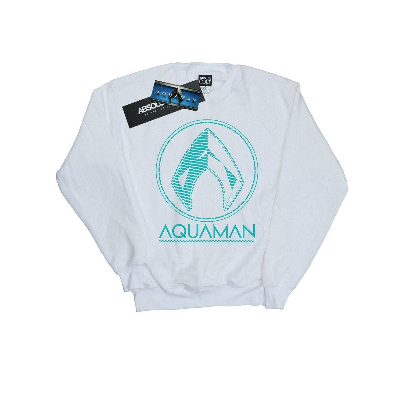 Image of Aquaman Aqua Logo Sweatshirt Damen Weiss S