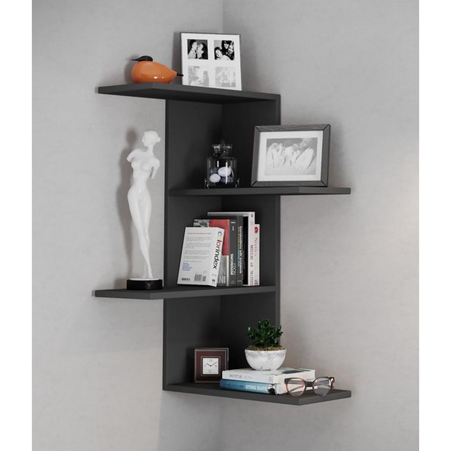VCM Holzregal hängend | platzsparendes Regal | Maße:  H. 77 x B. 45 x T. 45 cm | Elegantes Regal hängend | Aufbewahrungsregal | Bücherregal | Wandboard -  