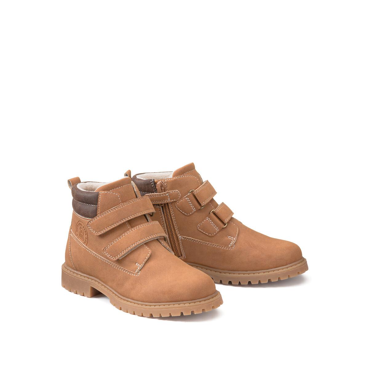 Image of Boots Mit Reissverschluss Und Klettverschluss Unisex Braun 26