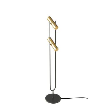 Lampadaire en acier inox noir et or