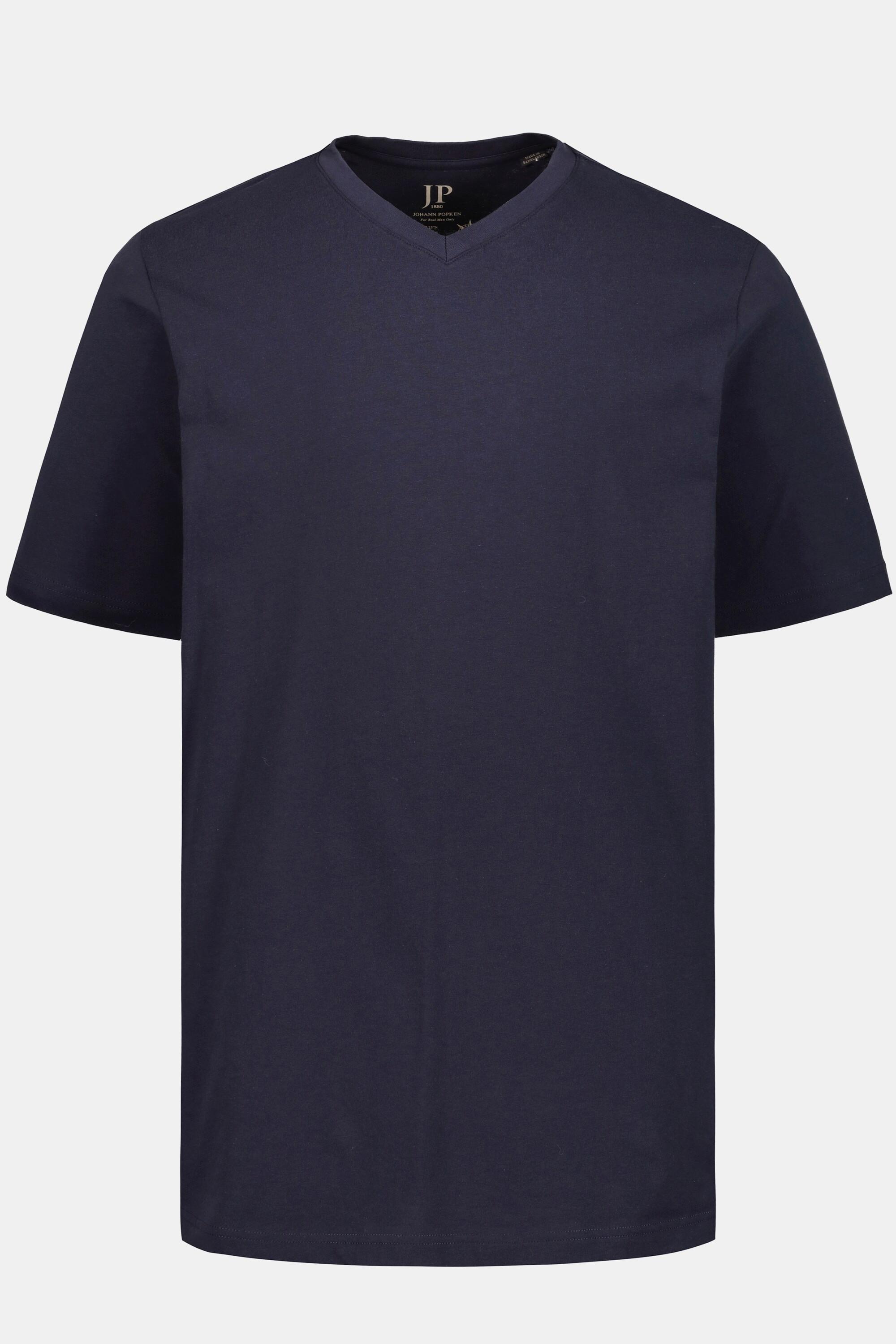 JP1880  T-shirt basic con scollo a V blu notte scuro 