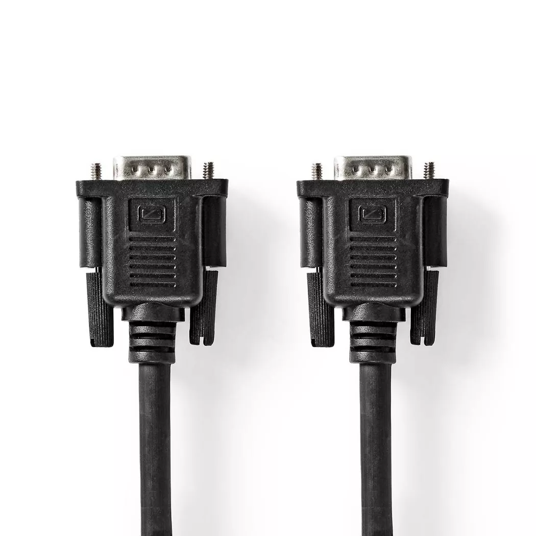 Nedis – VGA Kabel | Stecker Buchse 15p Vernickelt Maximale Auflösung: 1280×800 5,00 m Rund ABS Schwarz Etikett, One Size