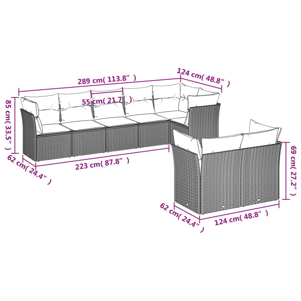 VidaXL Ensemble de canapés de jardin rotin synthétique  