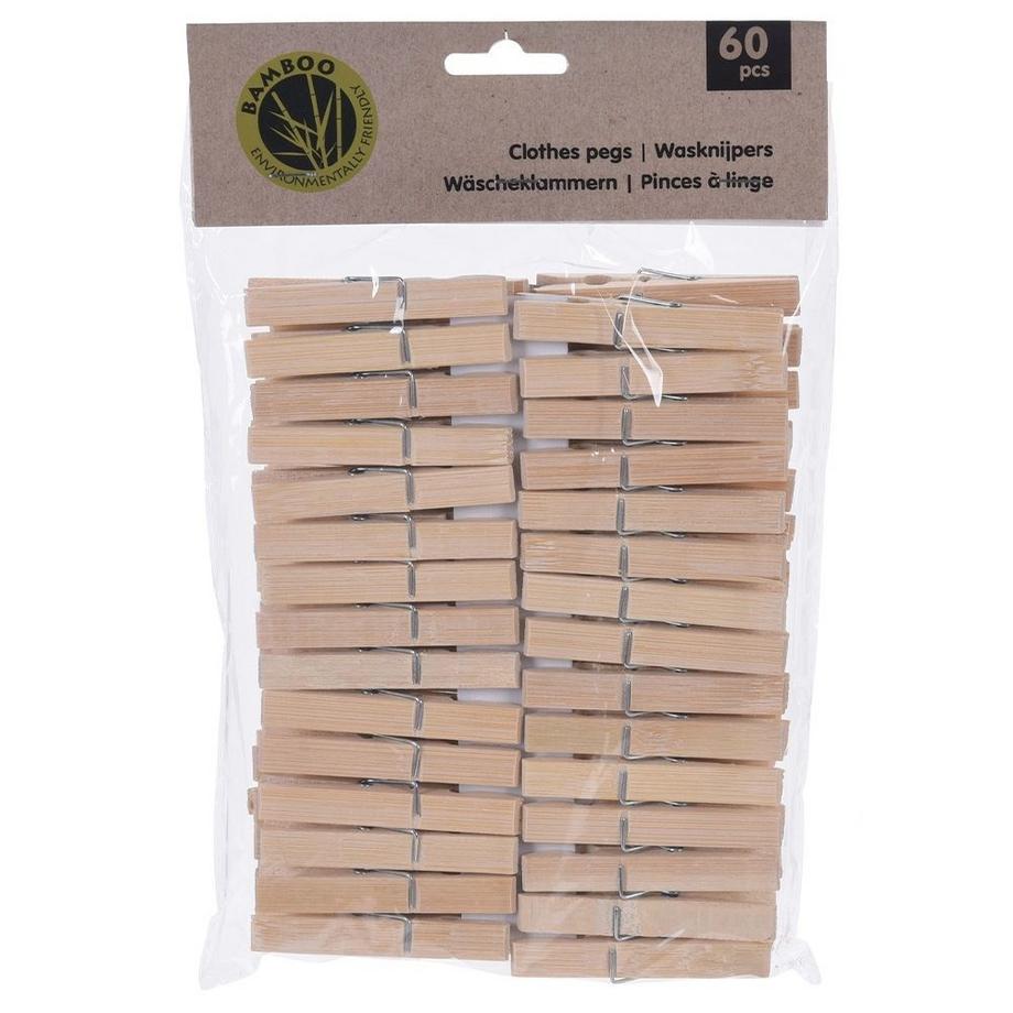 B2X  60 robuste und langlebige Wäscheklammern aus Holz für die Wäsche im Innen- und Außenbereich 