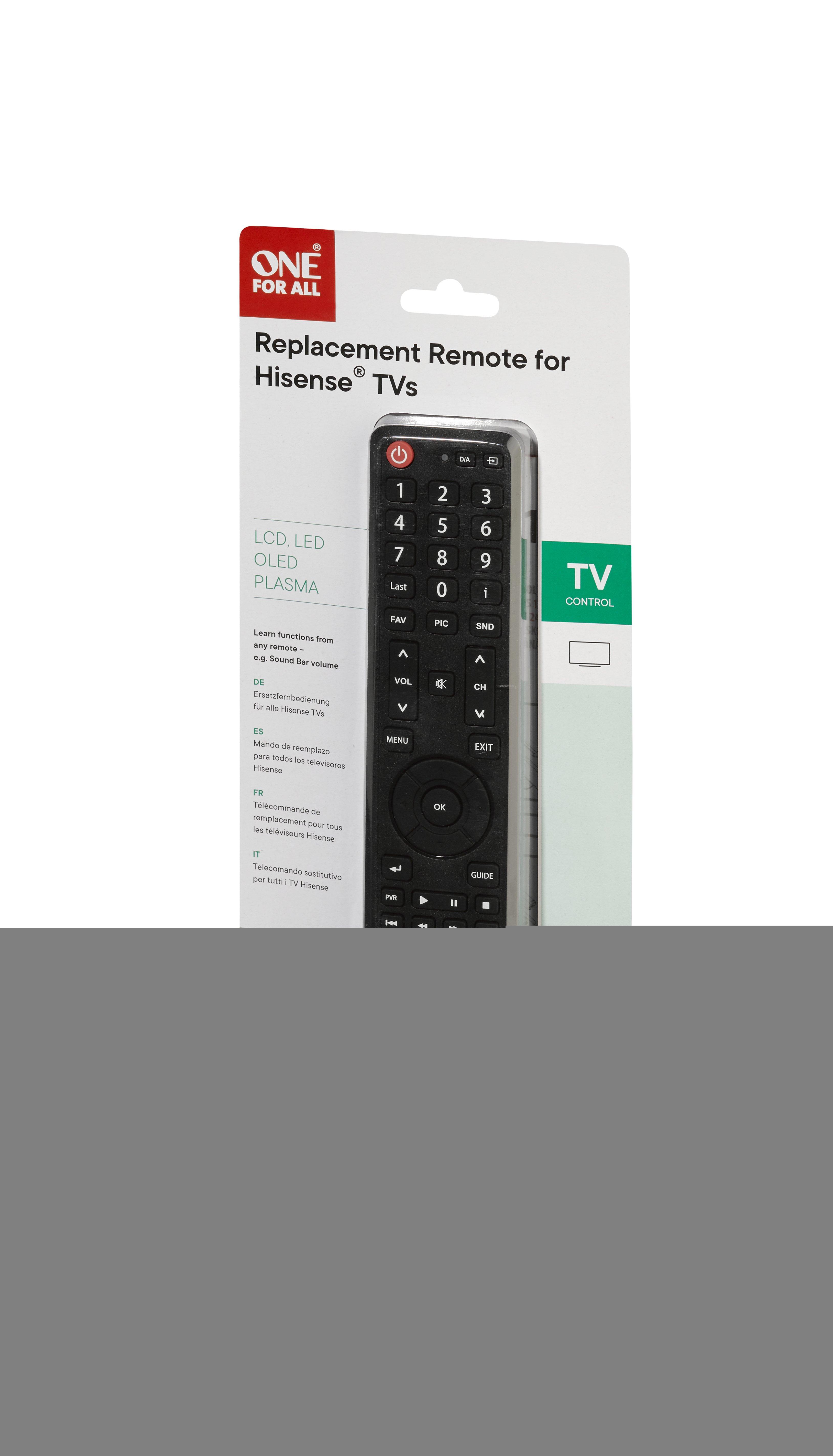 One For All  One For All TV Replacement Remotes URC 1916 telecomando IR Wireless Pulsanti 