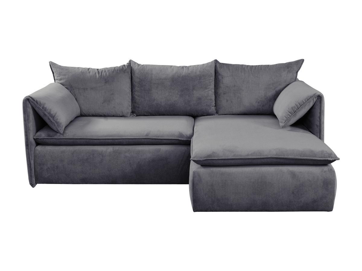 PASCAL MORABITO Ecksofa mit Schlaffunktion - Ecke rechts - Cord - Graublau - TEODORA  