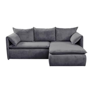 PASCAL MORABITO Ecksofa mit Schlaffunktion - Ecke rechts - Cord - Graublau - TEODORA  