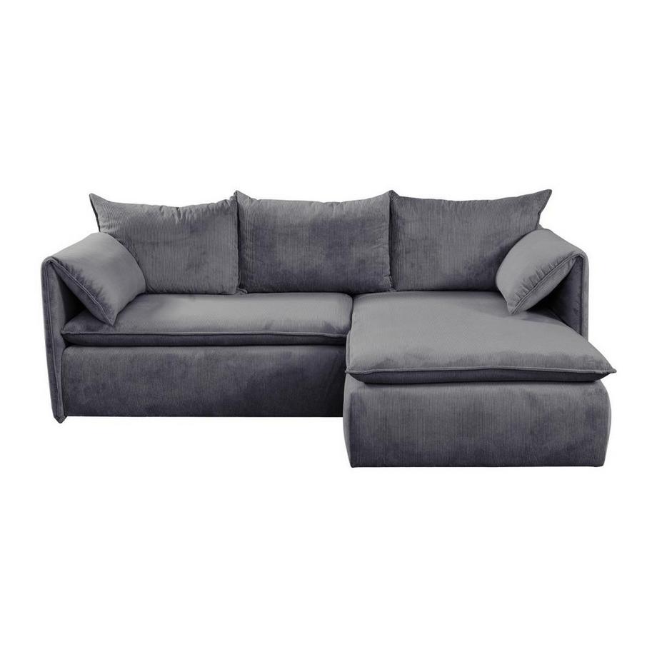 PASCAL MORABITO Ecksofa mit Schlaffunktion - Ecke rechts - Cord - Graublau - TEODORA  