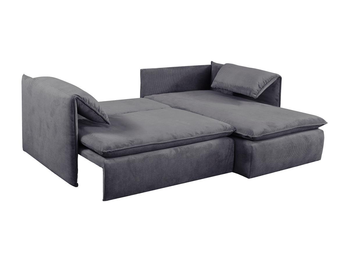 PASCAL MORABITO Ecksofa mit Schlaffunktion - Ecke rechts - Cord - Graublau - TEODORA  