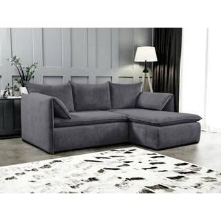 PASCAL MORABITO Ecksofa mit Schlaffunktion - Ecke rechts - Cord - Graublau - TEODORA  