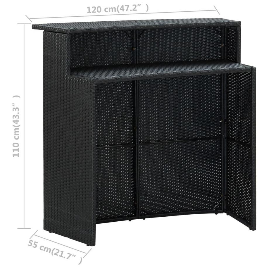 VidaXL Bartisch poly-rattan  