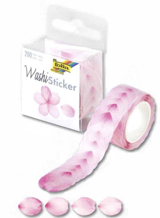 Folia  Folia Washi Sticker Dekorativer Aufkleber Papier Pink 200 Stück(e) 