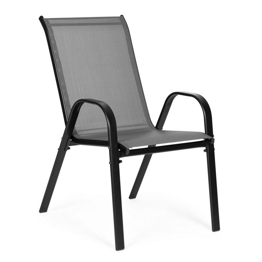 Northix Lot de 4 chaises de jardin pour terrasse ou balcon Gris MultiGarden  