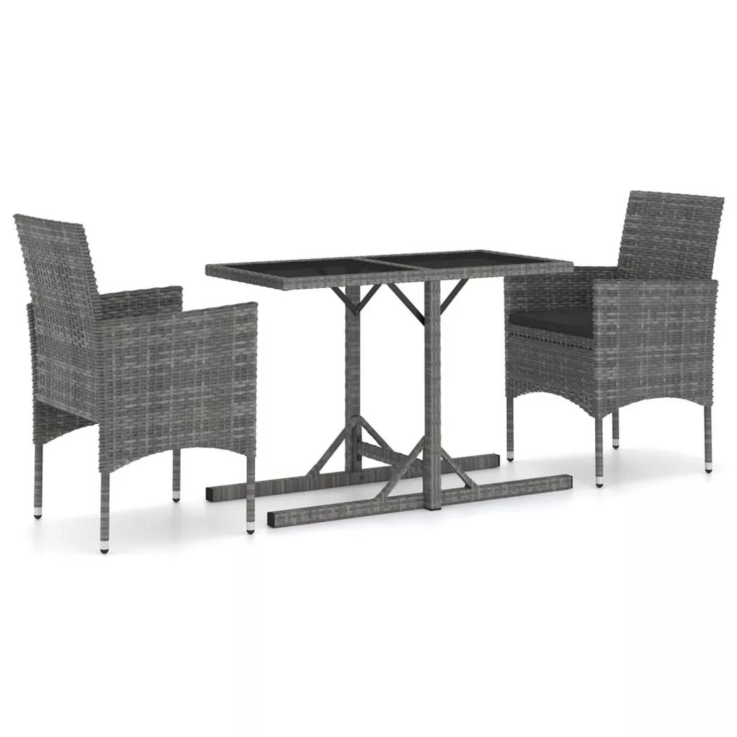 VidaXL - tavolo Polirattan, One Size, Grigio