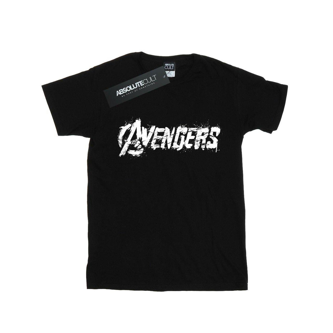 Image of Avengers Logo Distressed Tshirt Unisex Schwarz 140/146
