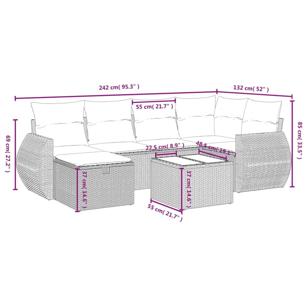 VidaXL Ensemble de canapés de jardin rotin synthétique  