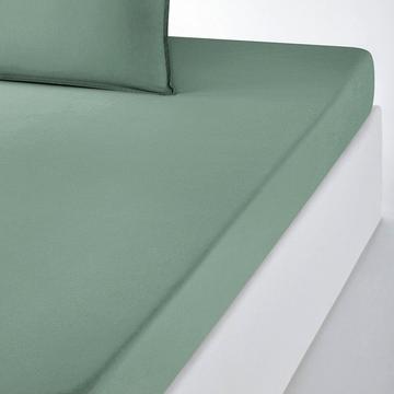 Drap housse uni en coton lavé