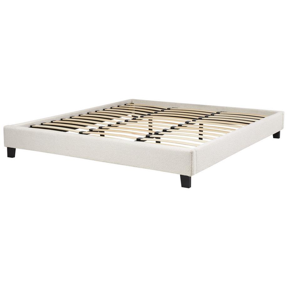 Beliani Bett ohne Kopfteil aus Bouclé  ROANNE  