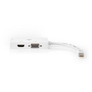 Nedis  Adattatore Displayport | Mini DisplayPort maschio | DVI-D 24+1-Pin femmina / HDMI™ femmina / VGA femmina 15p | 4K@60Hz | Nichelato | Commutabile | 0,20 m | Rotondo | ABS | ABS | Bianco | Scatola 