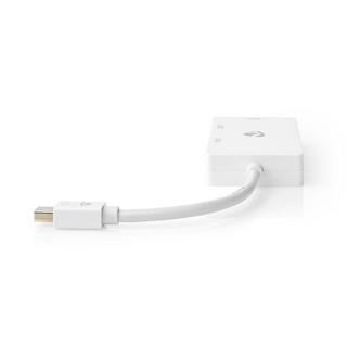 Nedis  Adattatore Displayport | Mini DisplayPort maschio | DVI-D 24+1-Pin femmina / HDMI™ femmina / VGA femmina 15p | 4K@60Hz | Nichelato | Commutabile | 0,20 m | Rotondo | ABS | ABS | Bianco | Scatola 