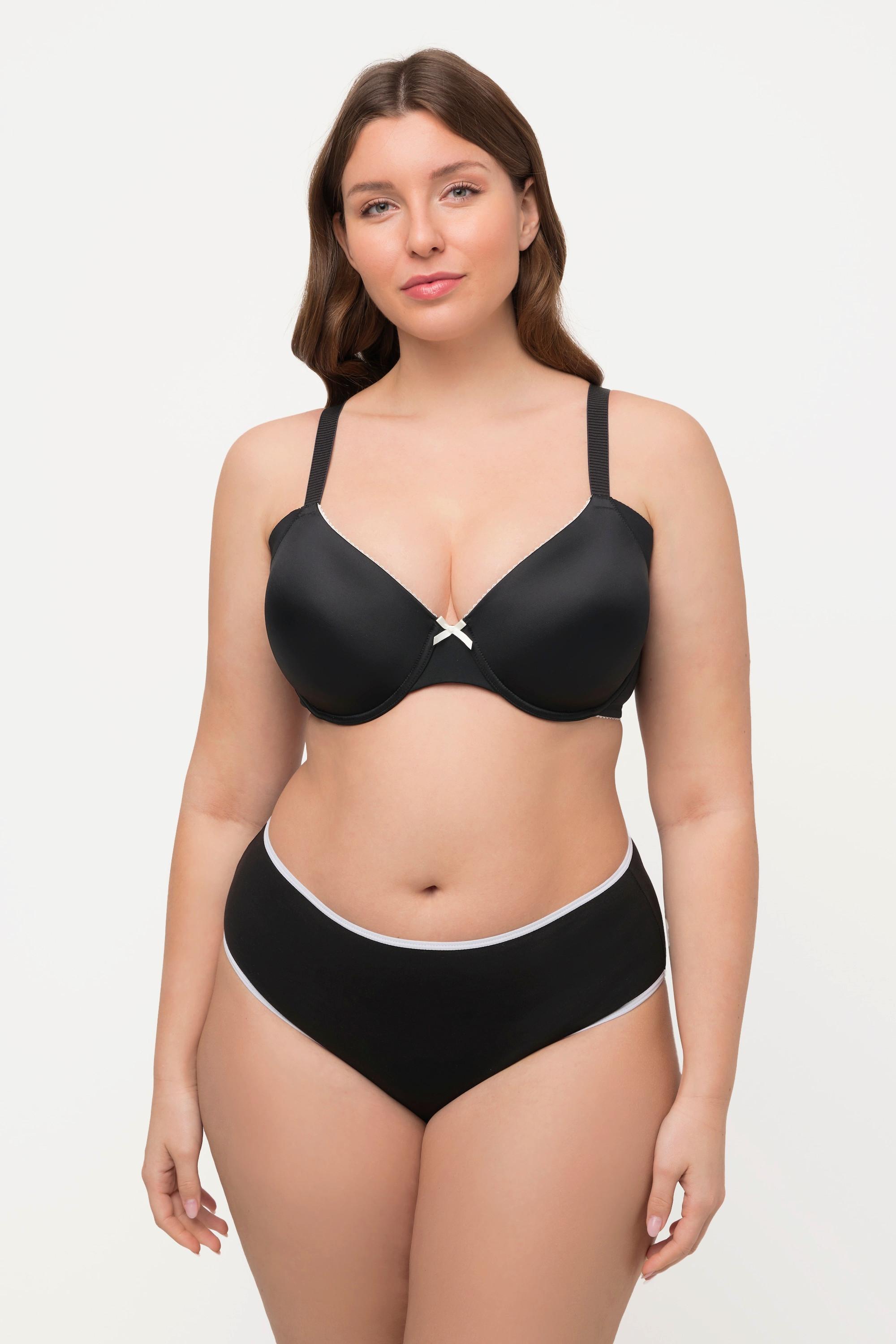 Ulla Popken  Reggiseno con ferretto, orli decorativi e coppe morbide, coppa B/E 