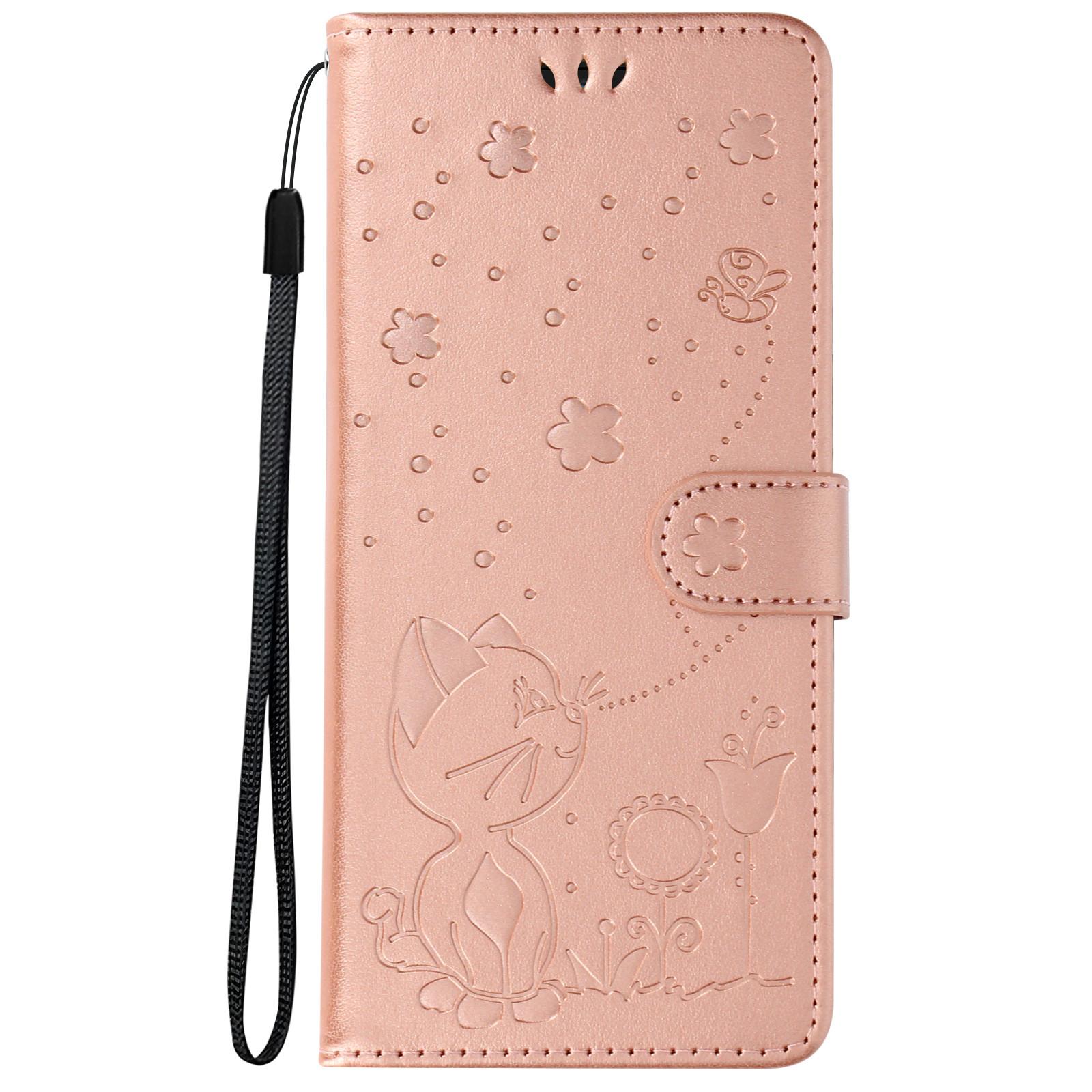 Image of Redmi A3 Etui mit Katzenmotiv Rosegold