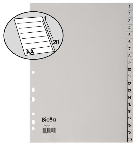 Biella BIELLA Register PP grau A4 47142000 20-teilig blanko  