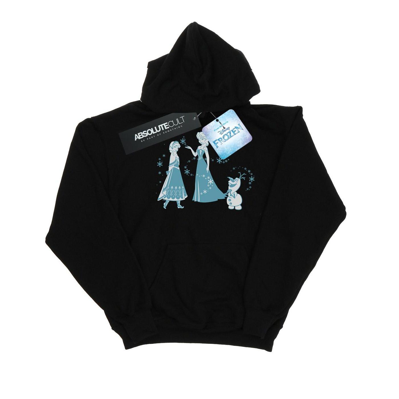 Image of Frozen Magic Snowflakes Kapuzenpullover Unisex Schwarz 152-158