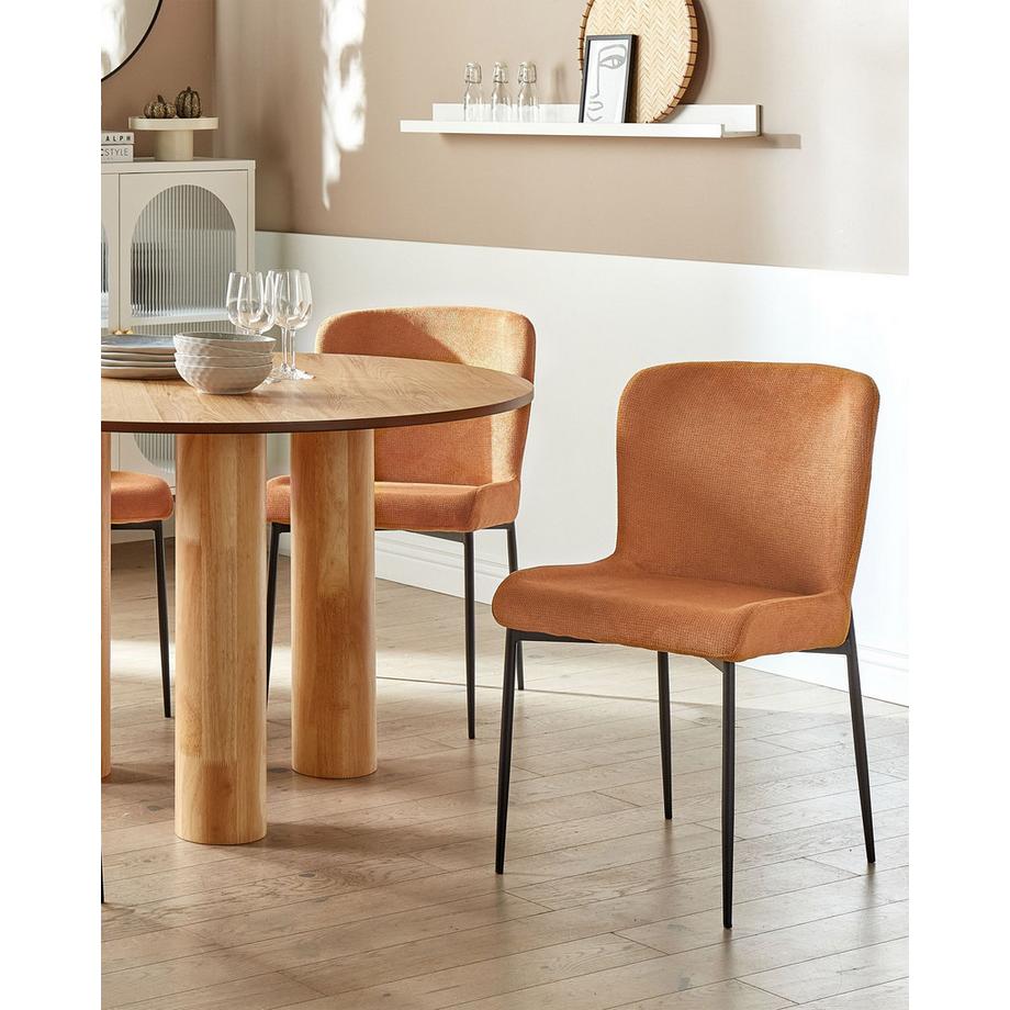 Beliani Lot de 2 chaises de salle à manger en Tissu Moderne ADA  