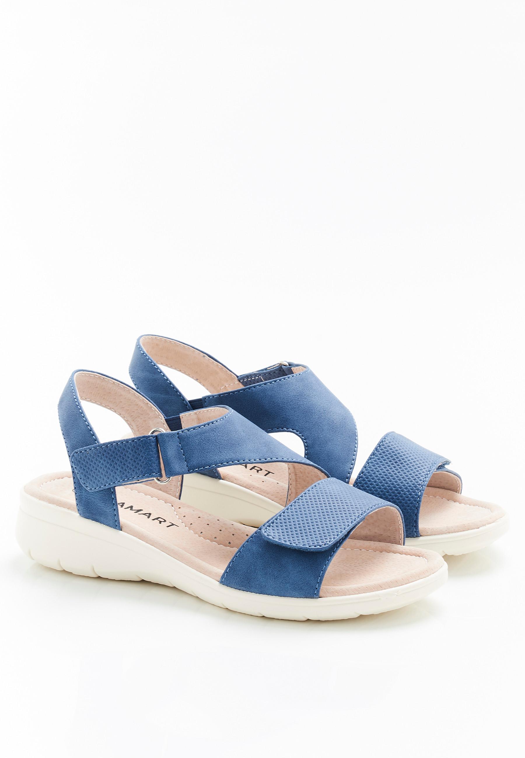 Image of Sandalen Mit Keilabsatz, Komplett Zu Öffnen. Damen Blau 37