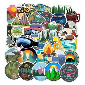 50x Aufkleber und Abziehbilder – Camping