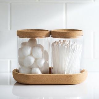 diaqua Set à cosmétique Mora transparent, liège  