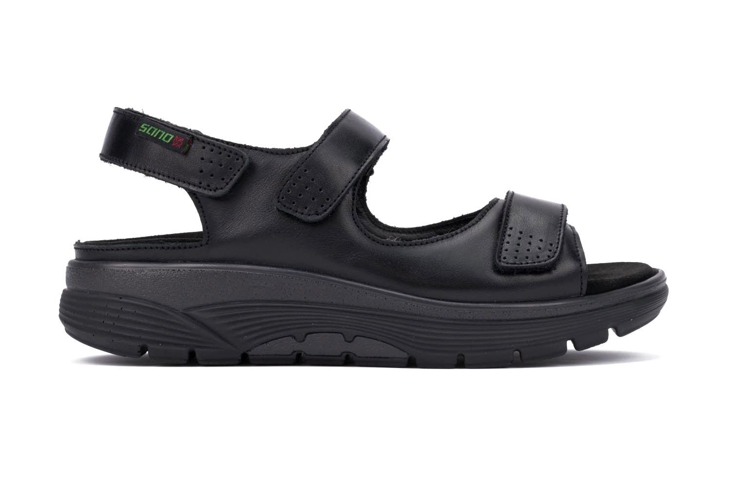 Image of Norine - Leder Sandale Damen Schwarz 42