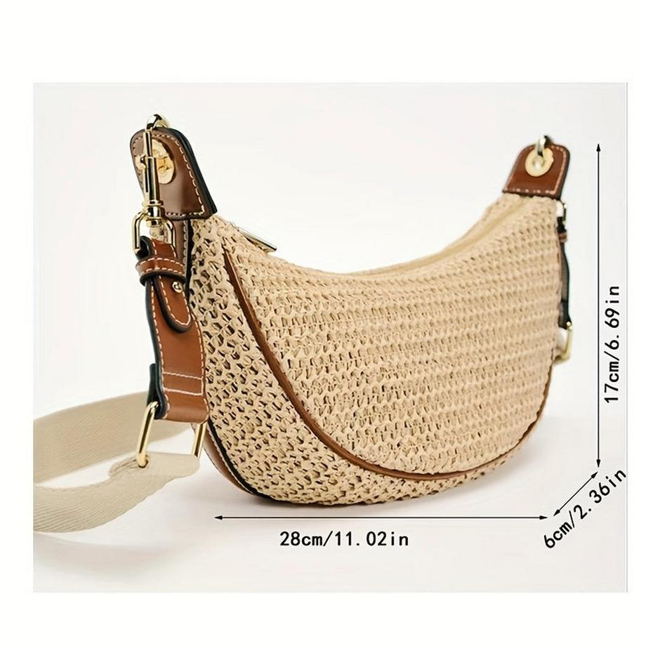 Only-bags.store Leichte gewebte Umhängetasche mit verstellbarem Riemen  