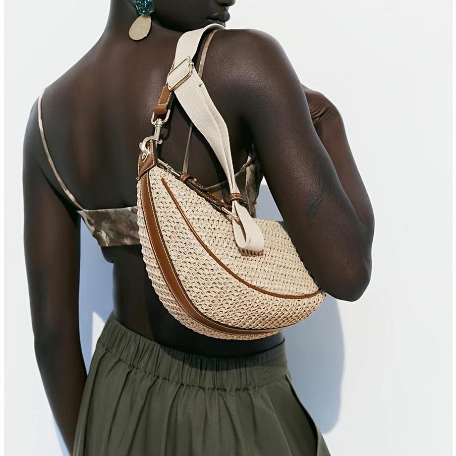 Only-bags.store Leichte gewebte Umhängetasche mit verstellbarem Riemen  