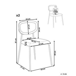 Beliani Lot de 2 chaises de salle à manger en Polyester Rétro MAYETTA  