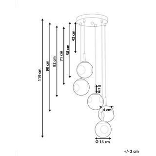 Beliani Lampe suspension en Verre Moderne RALFES  