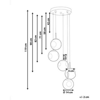 Beliani Lampe suspension en Verre Moderne RALFES  