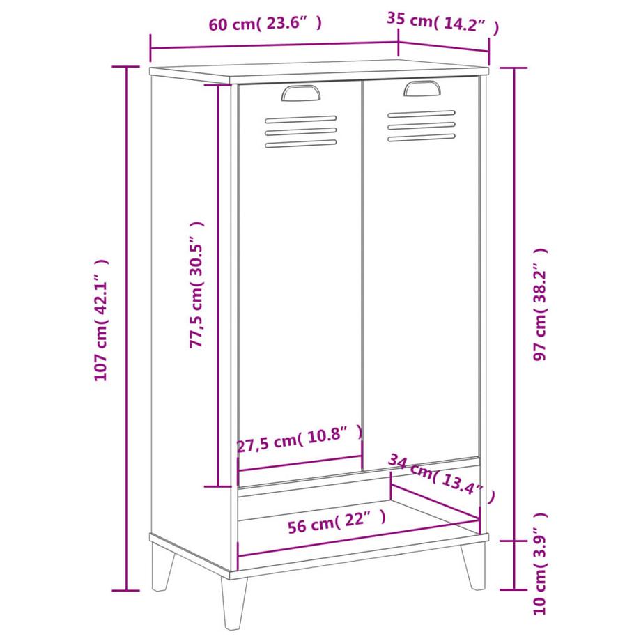 VidaXL Armoire à chaussures bois d'ingénierie  