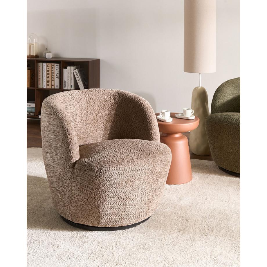 Beliani Fauteuil pivotant en Tissu chenille  KUOLPA  