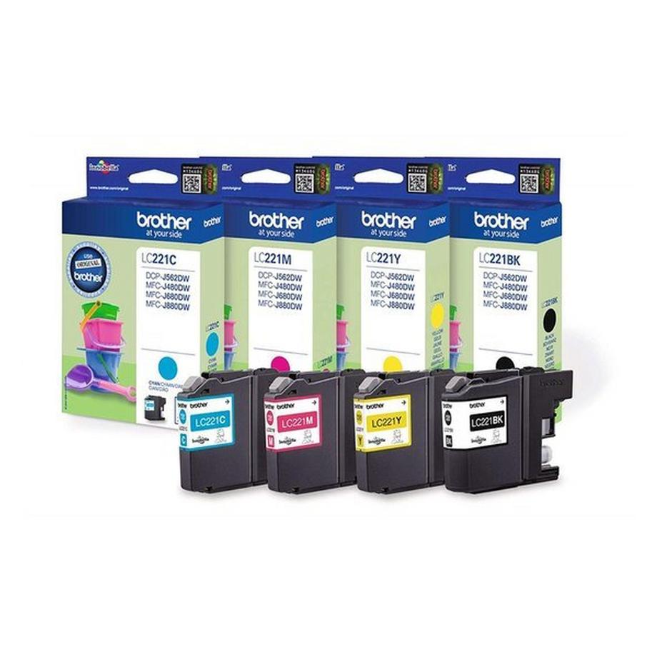 4 INK CARTRS B/C/M/Y W/SEC TAG FOR MFC-J880DW