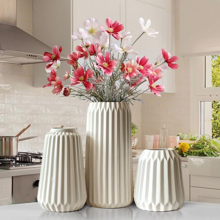 Alopini Vases Décoratifs en Céramique Lot de 3 pour la décoration Intérieure Moderne  
